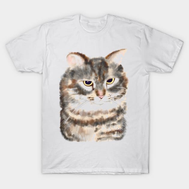 Sneaky Striped Barn Cat T-Shirt by LITDigitalArt